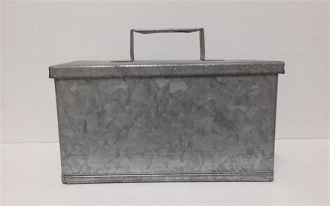 vintage metal 12 by 12 box with handle|Wood Box Metal Handles .